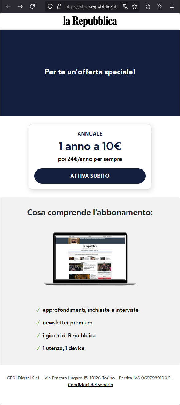 Abbonamento un anno Repubblica 10 euro.png