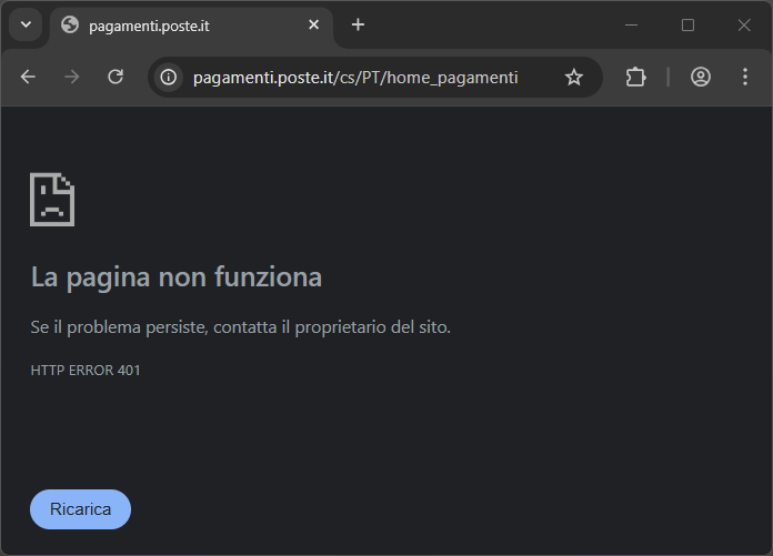 poste italiane errore sito chrome.png