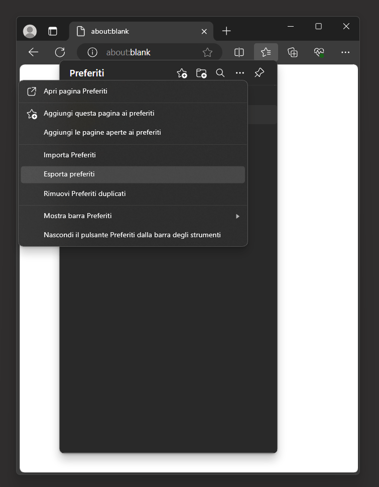 edge esporta preferiti in html.png
